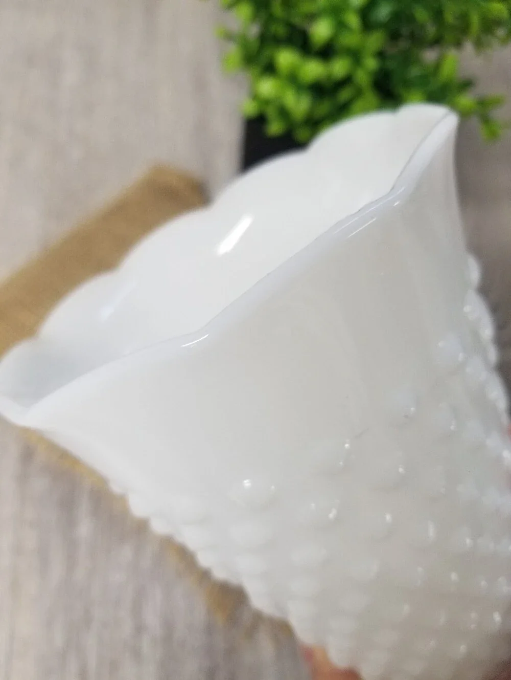Vintage Anchor Hocking Milkglass Trumpet Vase